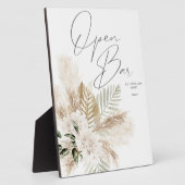 Boho Palm Pampas & Beige Floral Open Bar Sign 2 Fotoplatte (Seite)