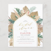 Boho Palm & Pampas Gold Arch Brautparty (Vorderseite)