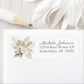 Boho Palm & Pampas W Floral Return Address Label (Insitu)