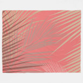 Boho Palm Pattern Fleecedecke (Vorderseite (Horizontal))