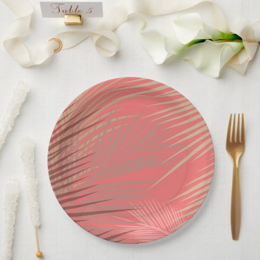 Boho Palm Pattern Pappteller (Hochzeit)