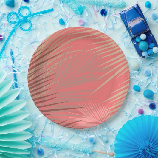 Boho Palm Pattern Pappteller (Party)