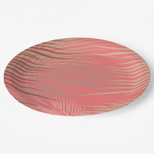 Boho Palm Pattern Pappteller (Schrägansicht)