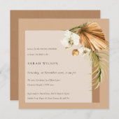 Boho Palm Rust Blumenarch Brautparty laden Dankeskarte (Vorne/Hinten)