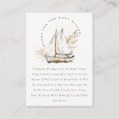 Boho Palm Sailboat Seascape Bücher für Babydusche Begleitkarte (Vorderseite)