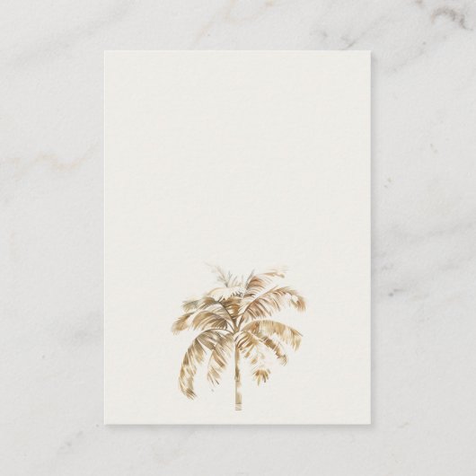 Boho Palm Sailboat Seascape Hochzeit wünschend gut Begleitkarte (Rückseite)