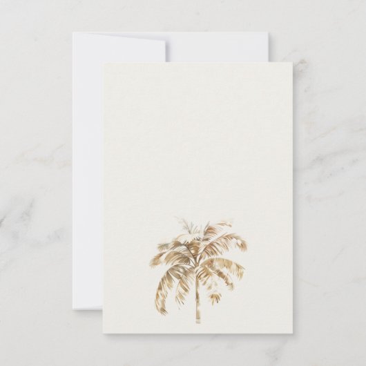 Boho Palm Sailboat Seascape Wasserfarbe Hochzeit RSVP Karte (Rückseite)