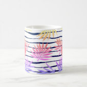 Boho Palm Stripe Muster Monogram Coffee Tasse (Mittel)