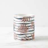 Boho Palm Stripe Muster Monogram Kaffeetasse (Mittel)