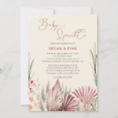 Boho Palm Trockenfolie Rustikales Baby Sprinkle Einladung (Vorderseite)