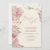 Boho Palm Tropical Foliage Gender Reveal Einladung (Vorderseite)