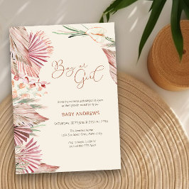 Boho Palm Tropical Foliage Gender Reveal Einladung