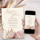 Boho Palm Tropical Foliage Lingerie Dusche Einladung