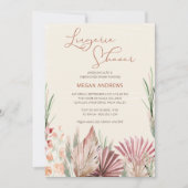 Boho Palm Tropical Foliage Lingerie Dusche Einladung (Vorderseite)