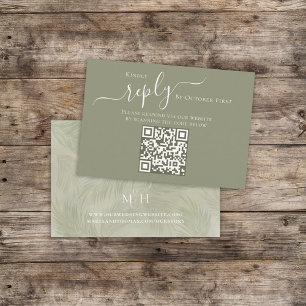 Boho Palm Verlasse botanische Foliage QR Code UAWG Begleitkarte