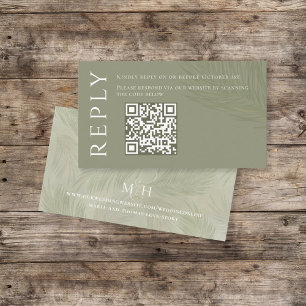 Boho Palm Verlasse botanische Foliage QR Code UAWG Begleitkarte