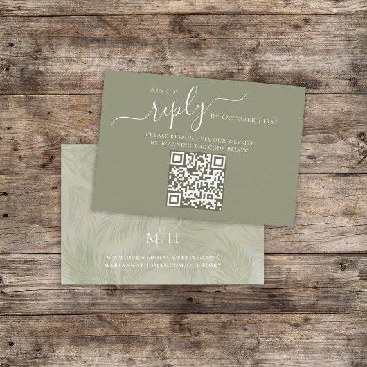 Boho Palm Verlasse botanische Foliage QR Code UAWG Begleitkarte