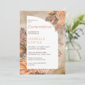 Boho Palm Verlasse Hydrangea Blooms 15. Quinceañer Einladung (Stehend Vorderseite)
