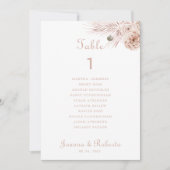 Boho Palm Verlasse Tischnummer 1 Seating Charts (Vorderseite)