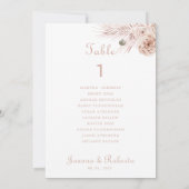 Boho Palm Verlasse Tischnummer 1 Seating Charts (Rückseite)