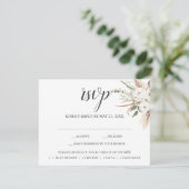 Boho Pampa Grass Blätter Wedding RSVP Enclosure Ca Begleitkarte (Stehend Vorderseite)