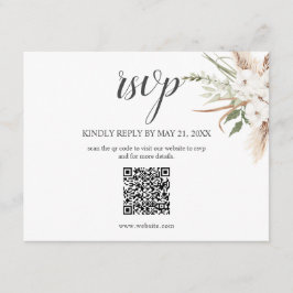 Boho Pampa Grass Blätter Wedding RSVP Enclosure Ca Begleitkarte
