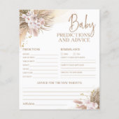 Boho Pampas Baby Predictions and Advice Cards (Vorderseite)