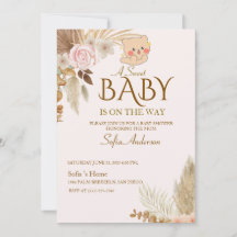 Boho Pampas Baby Shower Einladung