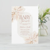 Boho Pampas Baby Shower Girl Einladung (Stehend Vorderseite)