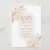 Boho Pampas Baby Shower Girl Einladung (Vorne/Hinten)