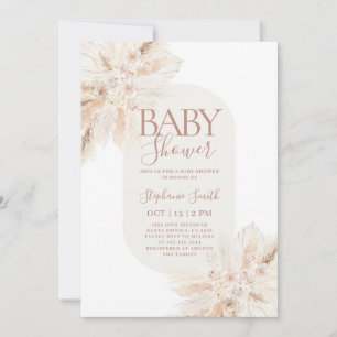 Boho Pampas Baby Shower Girl Einladung