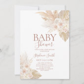 Boho Pampas Baby Shower Girl Einladung (Vorderseite)