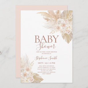 Boho Pampas Baby Shower Girl Einladung