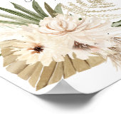 Boho Pampas & Beige Blumenkarten & Geschenke Unter Poster (Ecke)