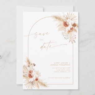 Boho Pampas Beige Grass Save the Date Einladung