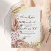 Boho Pampas Blume Grass Wedding Einladung