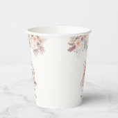 Boho Pampas Blume Teddy Bear Babydusche Pappbecher (Links)