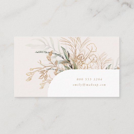 Boho Pampas Blush White Eucalyptus Corporate Visitenkarte (Rückseite)