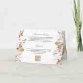Boho Pampas Bogen Foto Alles in Einem QR-Code Hoch Einladung (Rückseite)