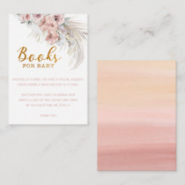 Boho Pampas Books for Baby Card Girl Mitteilungskarte