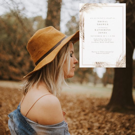 Boho Pampas Brautparty Einladung