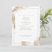 Boho Pampas Brautparty Einladung (Stehend Vorderseite)