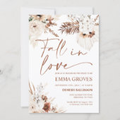 Boho Pampas Brautparty fällt in Liebe Einladung (Vorderseite)
