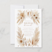 Boho Pampas Bridal Brunch Einladung (Vorderseite)