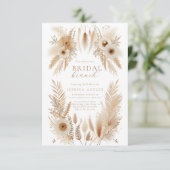 Boho Pampas Bridal Brunch Einladung (Stehend Vorderseite)