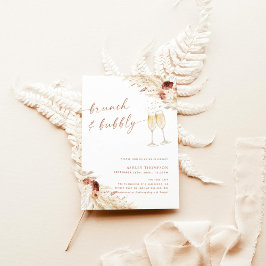 Boho Pampas Brunch & Bubbly Brautparty Einladung