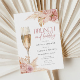 Boho Pampas Brunch Bubbly Bridal Dusche Einladung