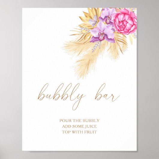 Boho pampas - Bubbly Bar Poster (Vorne)