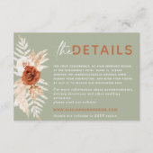 Boho Pampas Burnt Orange Wedding Details Card Begleitkarte (Vorderseite)