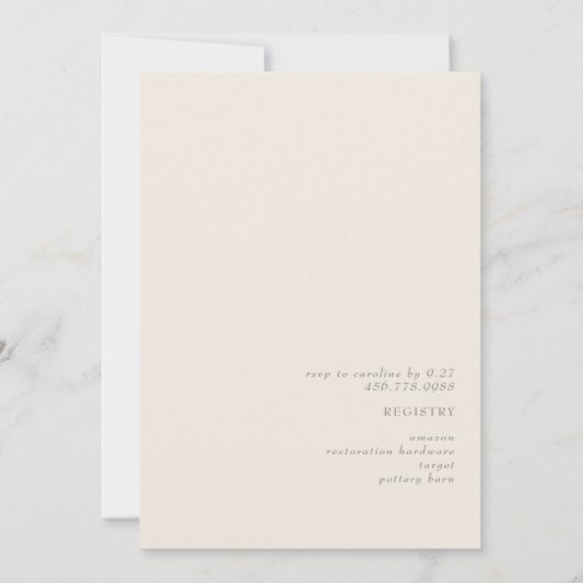 Boho Pampas Champagne Sage/Creme Brautparty Einladung (Rückseite)